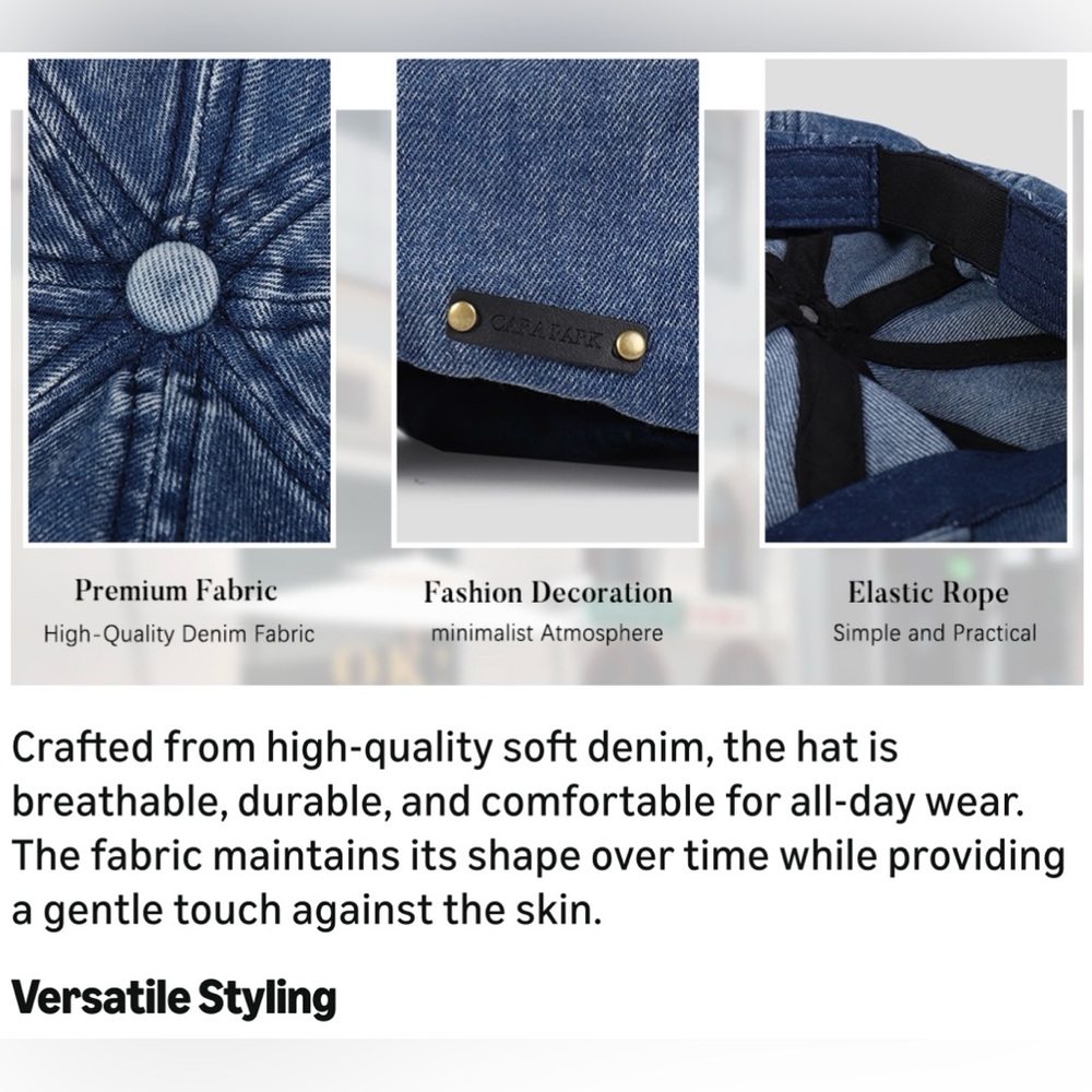 🔥🔥🆕Denim Newsboy Cap - Picture 5 of 6